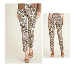 Chico's Leopard Print Ankle Jeans - Black and Tan